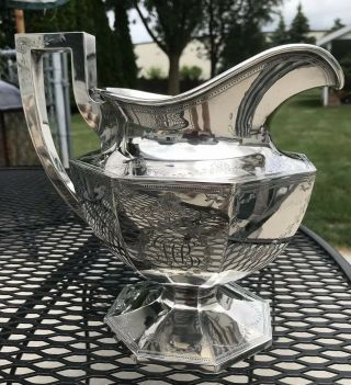 Sterling Silver Water Pitcher Oemisch 819 4 Pints Monogrammed MB 2 1/4 lbs 2