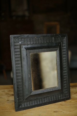 17th Century Ebonised Cushion Mirror