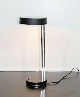 Mid Century Modern Vintage Lightolier Black Chrome Desk Table Lamp Made in Japan 6