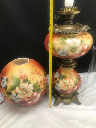 Antique Banquet Parlor GWTW Lamp 3 Three Tier Gone With The Wind 35” Inches 12