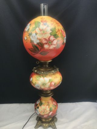 Antique Banquet Parlor Gwtw Lamp 3 Three Tier Gone With The Wind 35” Inches