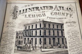 1876 RARE ANTIQUE READING PUBLISHING ATLAS OF LEHIGH COUNTY - PENNSYLVANIA 7