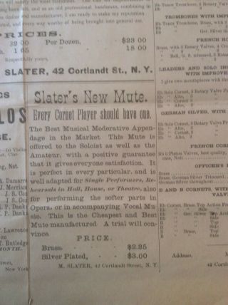 The Musical Progress - 4 Page Musical Newspaper Published by Moses Slater In 1879. 7