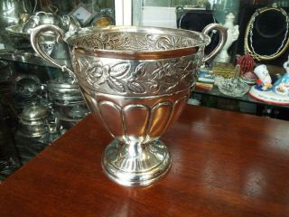 Vintage Antique Mexican Maciel Rose Sterling Silver Handled Urn Vase 620g Nr