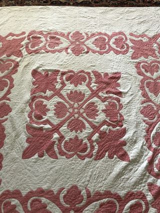 Antique ca 1900 Calico Hawaiian Quilt all hand quilted quilt 82 x 68 10 SPI AAFA 3