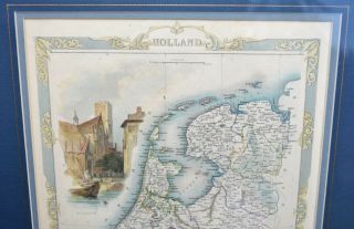 Antique Map of ' HOLLAND ' (Netherlands) by JOHN TALLIS & J.  RAPKIN C.  1851 4