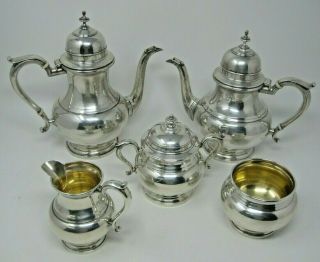 A Watson " Exemplar " Pattern Sterling Silver Coffee And Tea Service 5 Piece