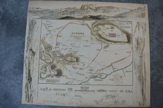 1832 Sduk: Map/ City Plan Of Athens