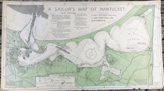 Rare 1945 A Sailor’s Map Of Nantucket By R.  Newton Mayall