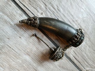 19 Antique Horn Tusk Snuff Jar Scent Bottle 4