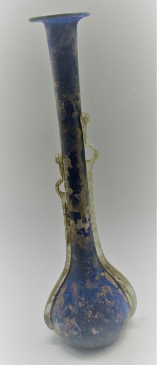 50cm Ancient Roman Aqua Blue Glass Vessel Museum Quality Piece Circa 300ad