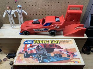 1976 Ideal Evel Knievel Funny Car - - With Action Figure And Box