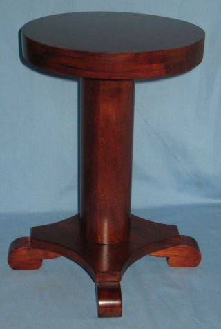 ANTIQUE SOLID WOOD MAHOGANY FINISHED PEDESTAL PLANT STAND STOOL EMPIRE STYLE 3