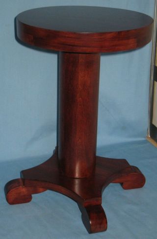 ANTIQUE SOLID WOOD MAHOGANY FINISHED PEDESTAL PLANT STAND STOOL EMPIRE STYLE 5