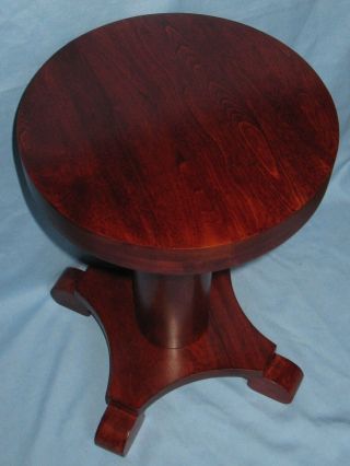 ANTIQUE SOLID WOOD MAHOGANY FINISHED PEDESTAL PLANT STAND STOOL EMPIRE STYLE 6