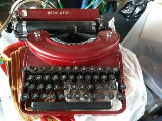 remington ancient red typewriter 3