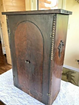 Antique Wooden Wall Mounted Cabinet Cupboard Medieval Victorian Style