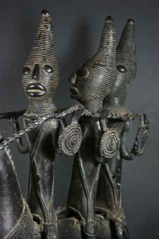 Large African Bronze Sculpture " Horse Riders ",  Sao Tribe,  Chad Tribal Art