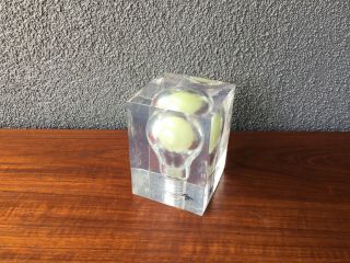Light Bulb Pop Art Cube Lucite Mid Century Modern Eames Pierre Giraudon Era