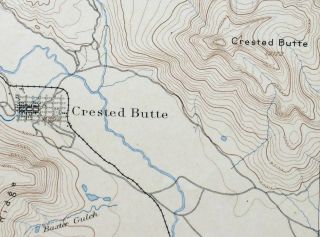 1893 Crested Butte Colorado Gunnison Nf Antique Usgs Reconnaissance Topo Map