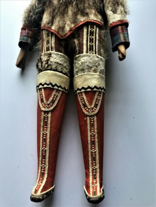 Antique Inuit Native American Greenland Wood Doll w Papoose in Orig Box 6