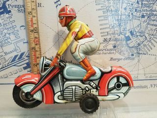 TIN TOY goso GÖSO goeso FRICTION MOTORCYCLE Acrobat - Germany 10