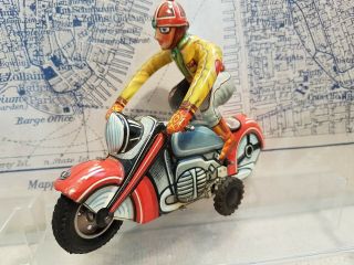 Tin Toy Goso GÖso Goeso Friction Motorcycle Acrobat - Germany