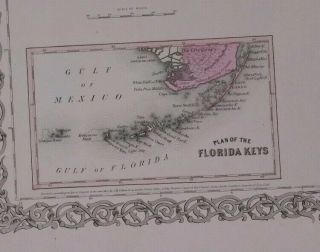 antique map Florida 1856 Colton ' s Maps 1st edition 4
