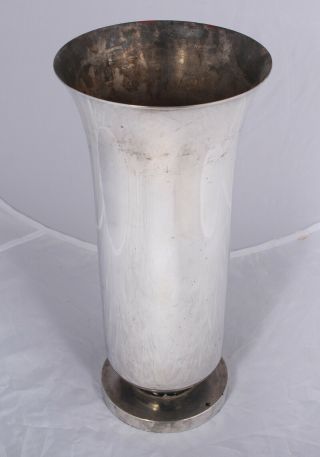 Lurelle Guild International Giftware Vase Machine Age Art Deco Silver Plate 2