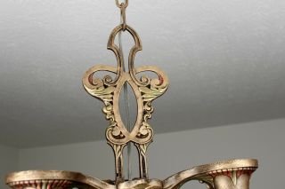 SASSY 1920 ' s ART DECO Antique Vintage Ceiling Light CHANDELIER 10