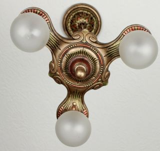 SASSY 1920 ' s ART DECO Antique Vintage Ceiling Light CHANDELIER 7