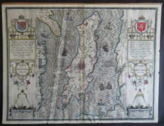 Speed Map C1627 Isle Of Man Humble Col Engraved Theatre Great Britain