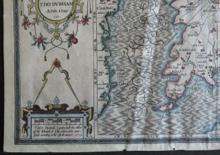 SPEED MAP c1627 ISLE OF MAN Humble COL ENGRAVED Theatre Great Britain 3
