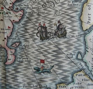 SPEED MAP c1627 ISLE OF MAN Humble COL ENGRAVED Theatre Great Britain 6