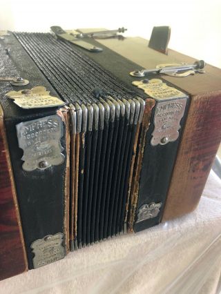 Vintage German Empress Accordion Accordeon Made in Saxony C/F Diatonic 10