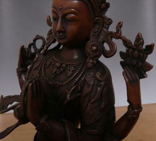 30CM Large Fine Antique Chinese Bronze or Copper Statue Buddha 11