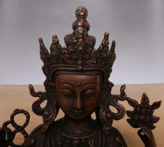 30CM Large Fine Antique Chinese Bronze or Copper Statue Buddha 5