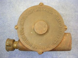 Rare Vintage Warner Water Motor Co.  MA USA Wheel Antique Grinder Lk Pelton NR 6