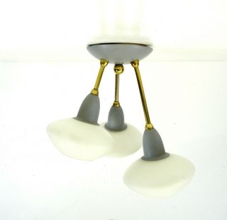 Rare 50s Mid Century Italian Stilnovo Chandelier Mushroom Ceiling Lamp Vintage