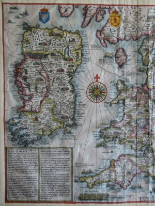 JOHN SPEED MAP c1627 INVASIONS ENGLAND & IRELAND Engraved ARMADA Civil Wars 4