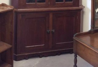 Antique Corner Cabinet Circa 1860’s Large Early Cabinet Seed Glass 7