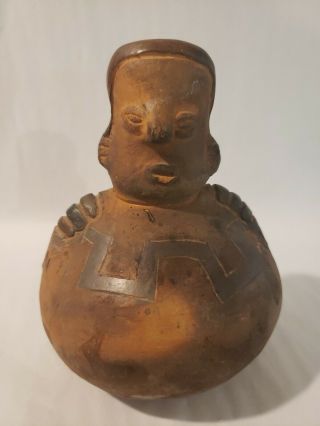 Pre - Columbian Terracotta Figure Nayarit Mexico Pottery Vessel Jar / 6 " Inches