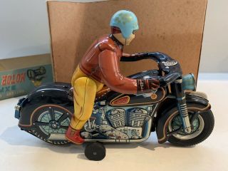 Vintage Tin Toy Motorcycle & Rider