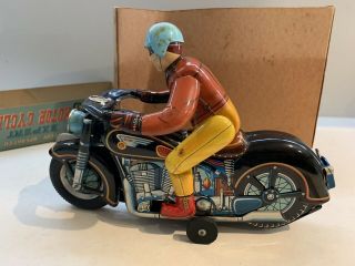 Vintage Tin Toy Motorcycle & Rider 3