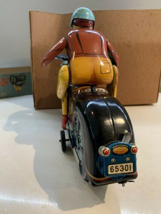 Vintage Tin Toy Motorcycle & Rider 4