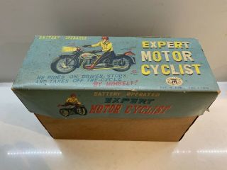 Vintage Tin Toy Motorcycle & Rider 5
