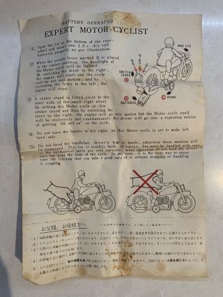 Vintage Tin Toy Motorcycle & Rider 7