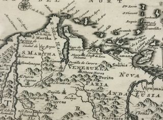 Pieter van der Aa Framed Map 1700s Venezuela South America Panama Colonial Spain 5