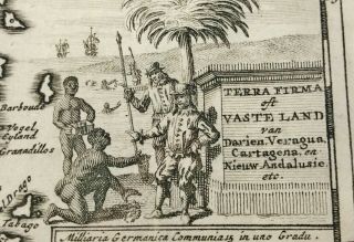 Pieter van der Aa Framed Map 1700s Venezuela South America Panama Colonial Spain 7