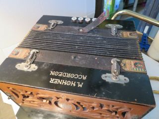 Vintage Hohner No 460 Vienna Folk Diatonic German 10 Button Accordion Key of A 2